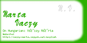 marta vaczy business card